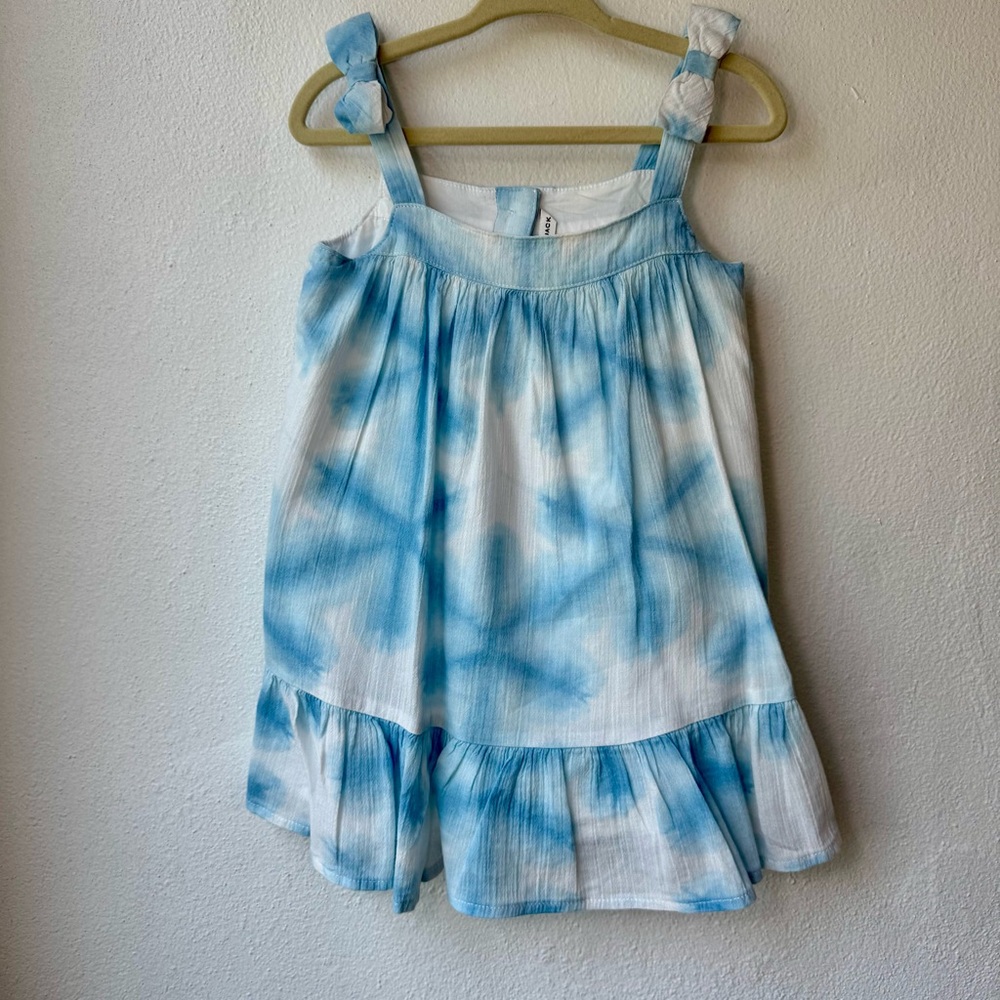 Janie and Jack Shibori Bow Strap Light Blue and White Dress size 2T
